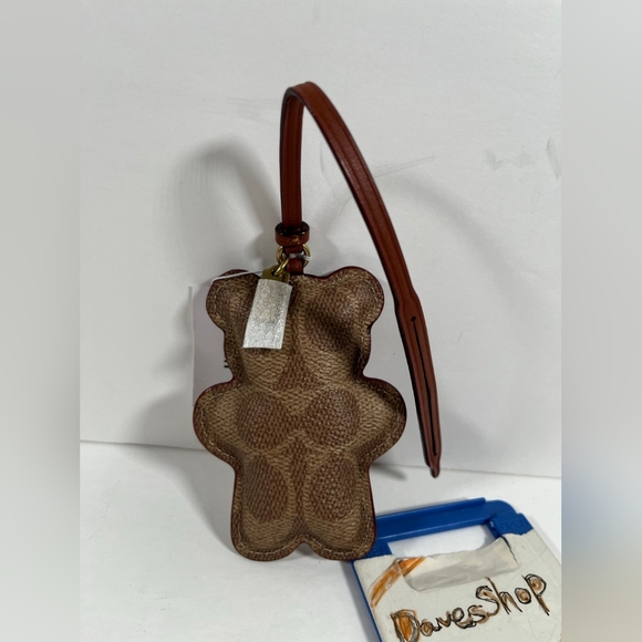 Coach Bear Puffy Bag Charm In Signature Canvas - Picture 2 of 2